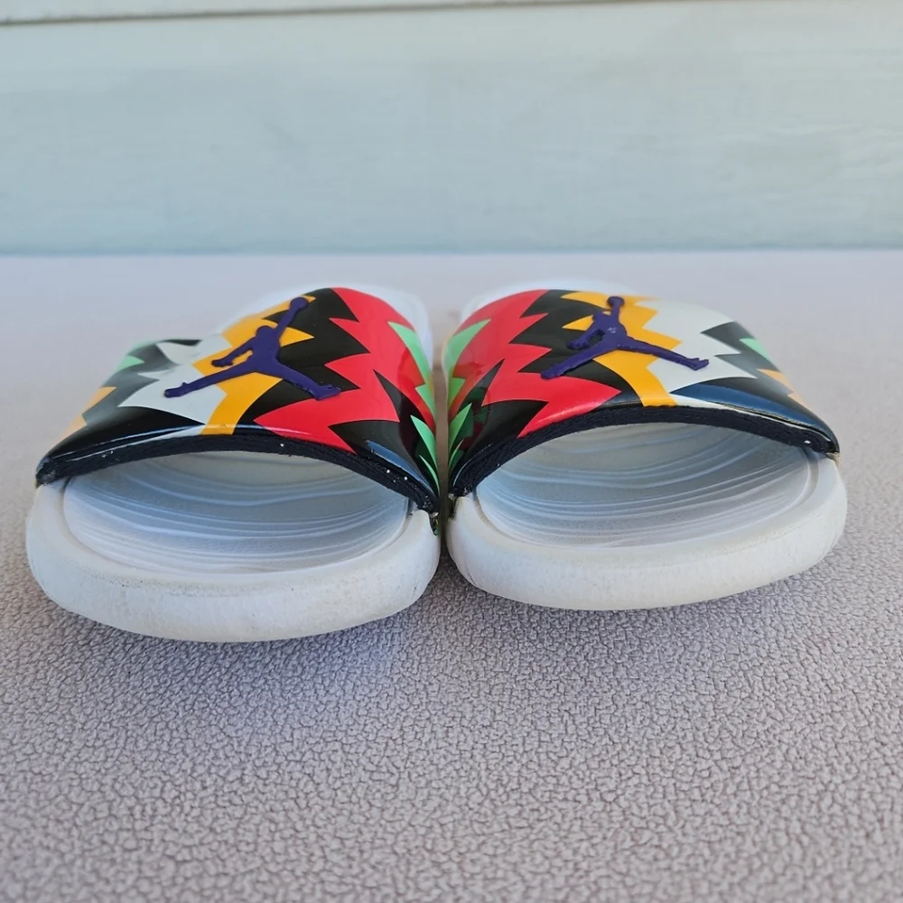 Nike Air Jordan Break Slide 4Y Fresh Prince Sandal CD5472-102 White Multi Color